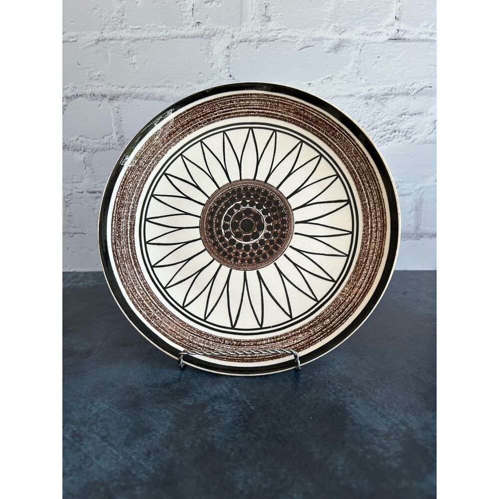 Cavalier Ironstone Boho Brown Floral Dinner Plates, Set of 2